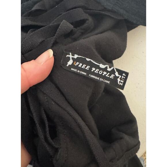 Free People Dress Womens XS Black Strappy Open Back Knit Bodycon Mini - Picture 6 of 7